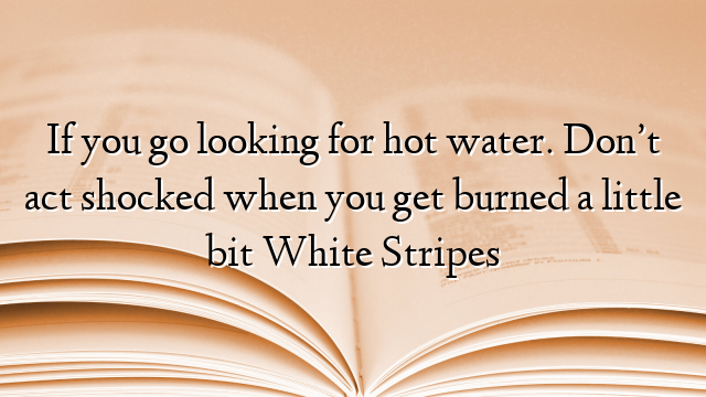 If you go looking for hot water. Don’t act shocked when you get burned a little bit White Stripes