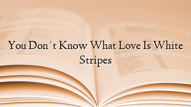 You Don´t Know What Love Is White Stripes